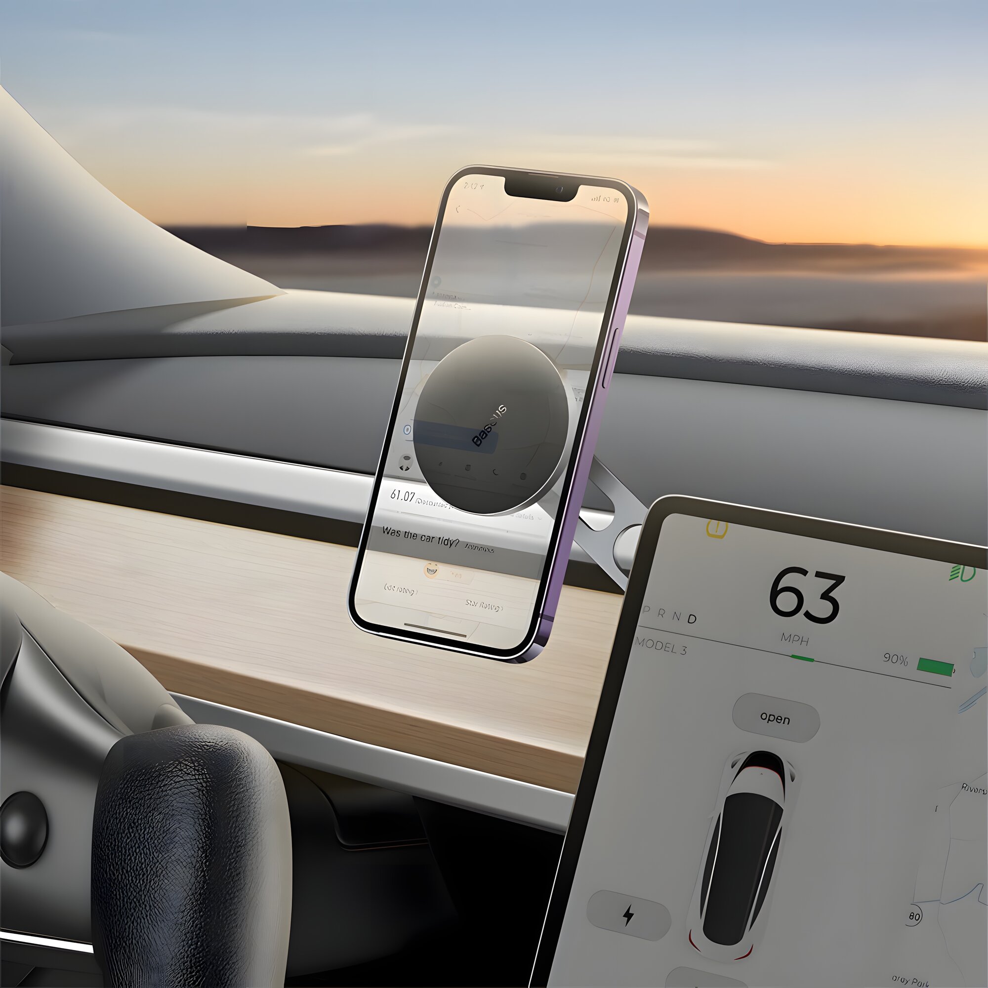 Автомобильный держатель для смартфона Baseus C40151300S11-00, универсальный, серый