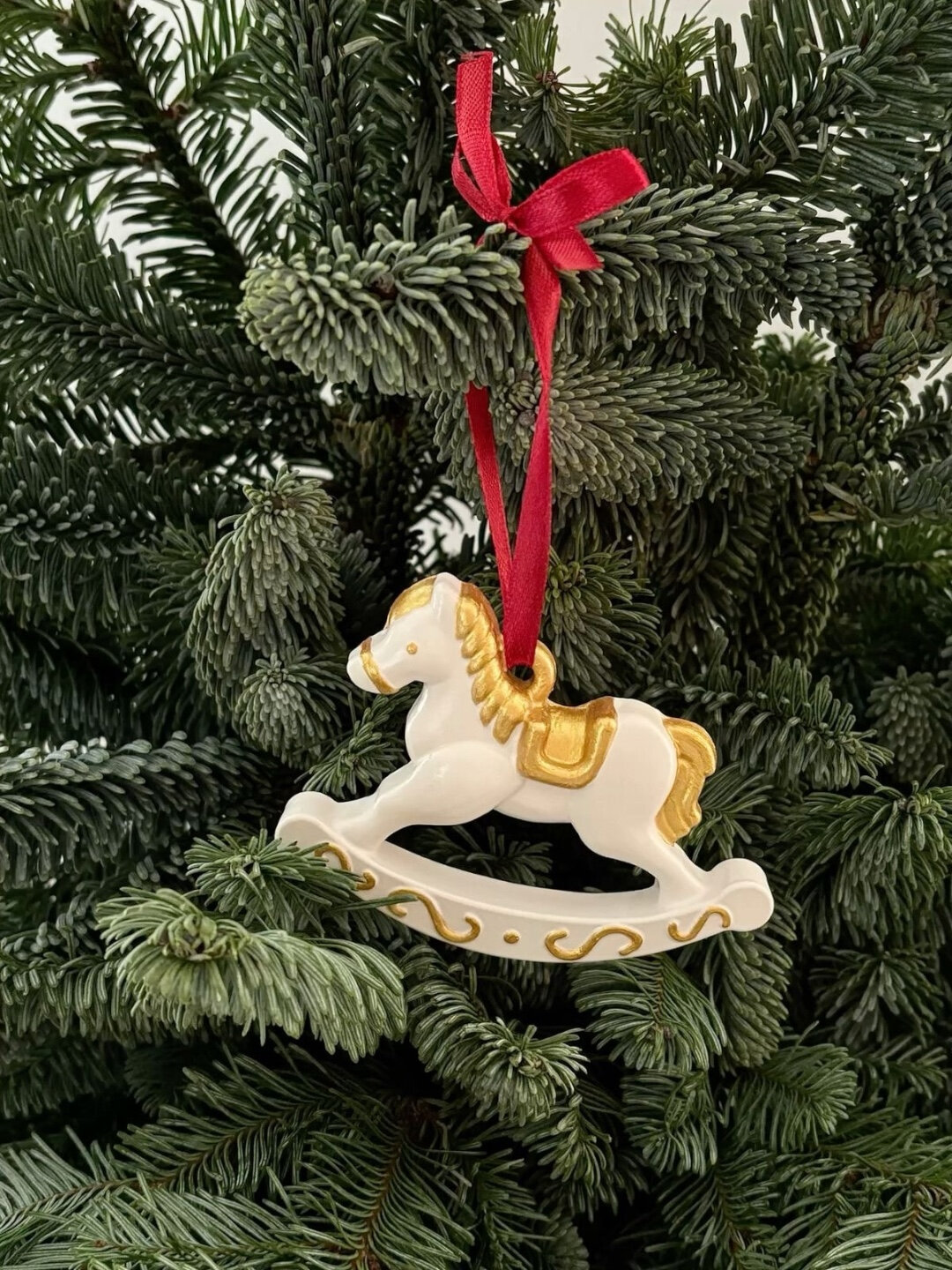 Елочные игрушки "Лошадка", декоративные, скульптурный гипс, акриловые краски, защитный лак, 4 шт, бронзовые