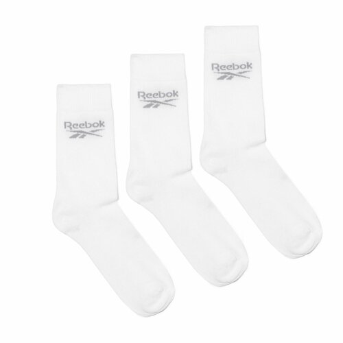 фото Носки reebok active core crew unisex socks 3 pairs, размер 40/42, белый