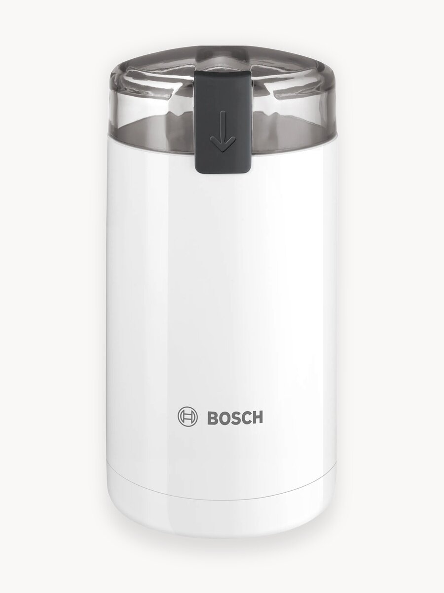 Bosch Кофемолка электрическая TSM6A011W, 180 Вт, 150 г/мин, равномерный помол, блокировка включения, белая