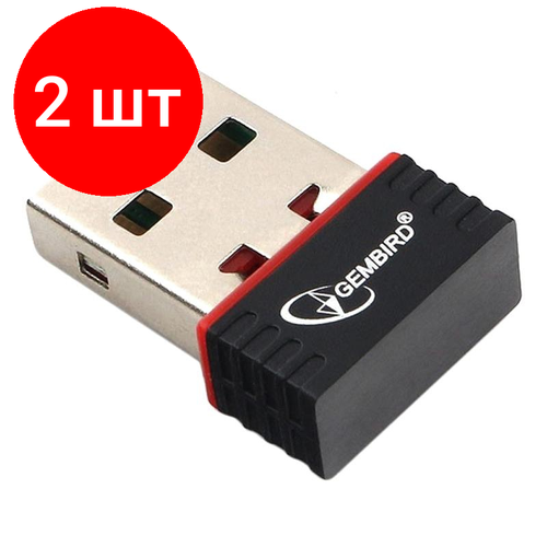 usb адаптер wifi w15 usb 2 0 802 iin 150 мбит с Комплект 2 штук, Сетевой адаптер микро WiFi Gembird 150 Мбит, USB, 802.11b/g/n