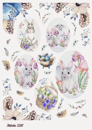 Изображение товара Декупажная рисовая карта А4 Пасха dec2287