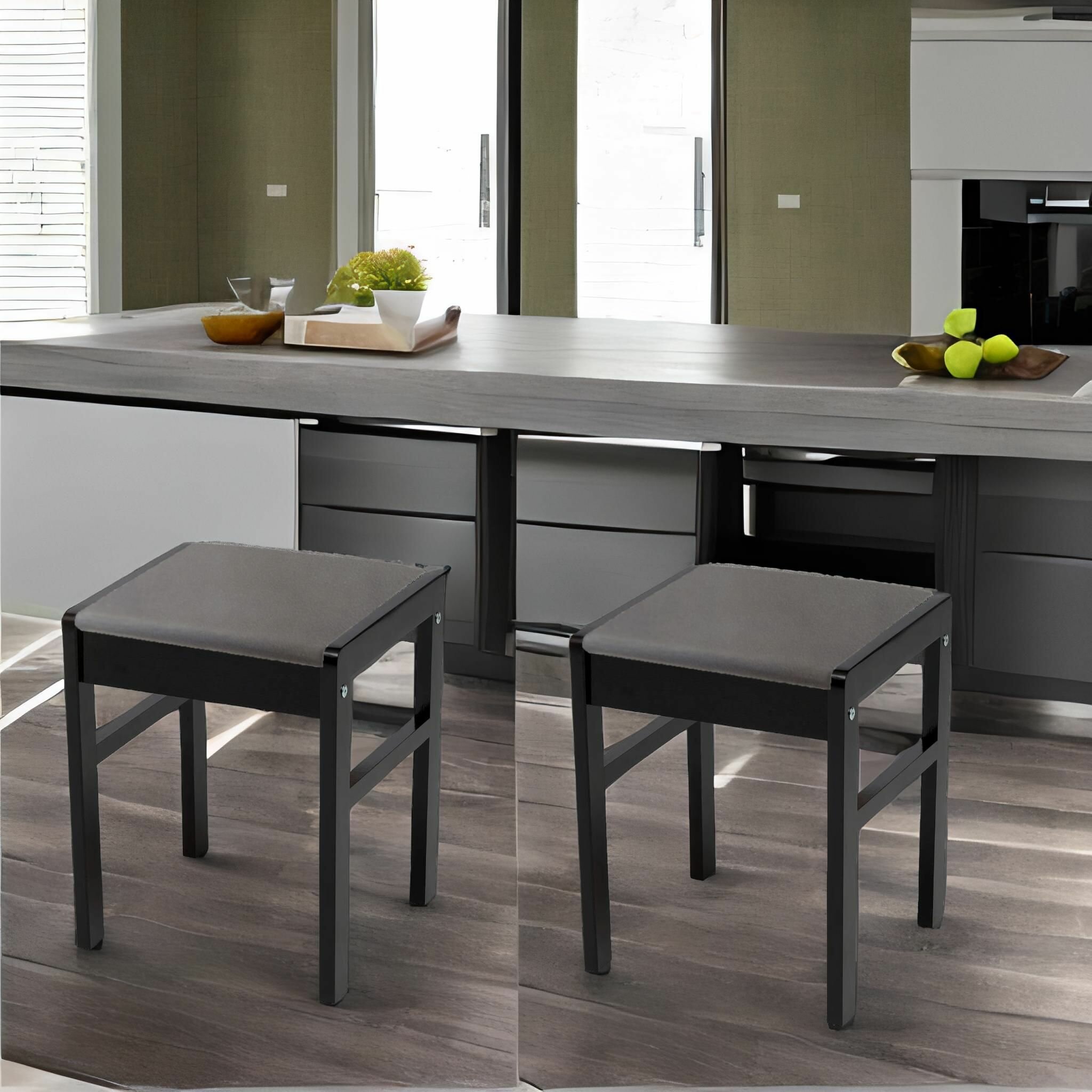 фото Комплект Табурет Модерн с мягким сиденьем из ЛДСП, комплект стульев Венге 2шт, (ВхШхГ) 43х37х37 см