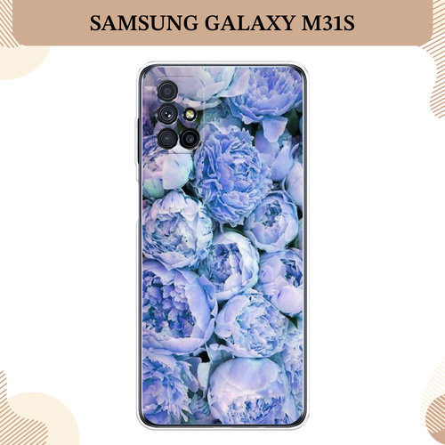 Силиконовый чехол Пионы голубые на Samsung Galaxy M31s / Самсунг Галакси M31s силиконовый чехол пионы на samsung galaxy m31s