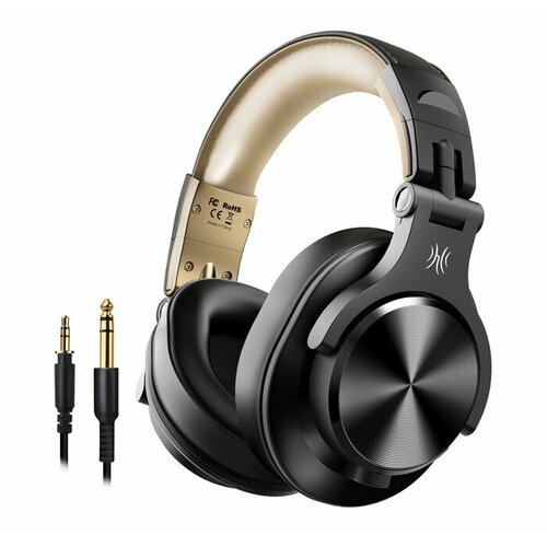 Наушники беспроводныепроводные ONEODIO A70 32 Ом черныезолотистые 15328₽