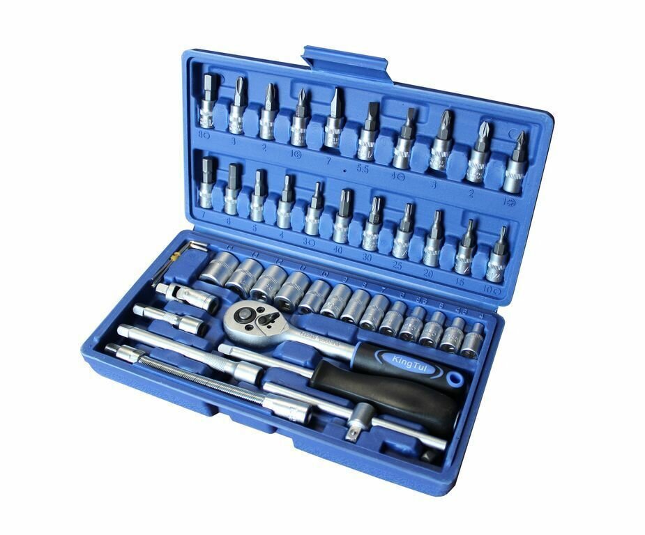 фото Набор инструментов , 46пр. 1/4"(6гр.) профи (4-14мм) в кейсе KINGTUL profi KT-2462-5