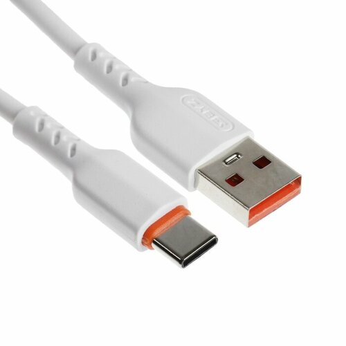 Кабель BYZ BC-151, Type-C - USB, 5 А, 1.1 м, TPE, белый, 2 штуки