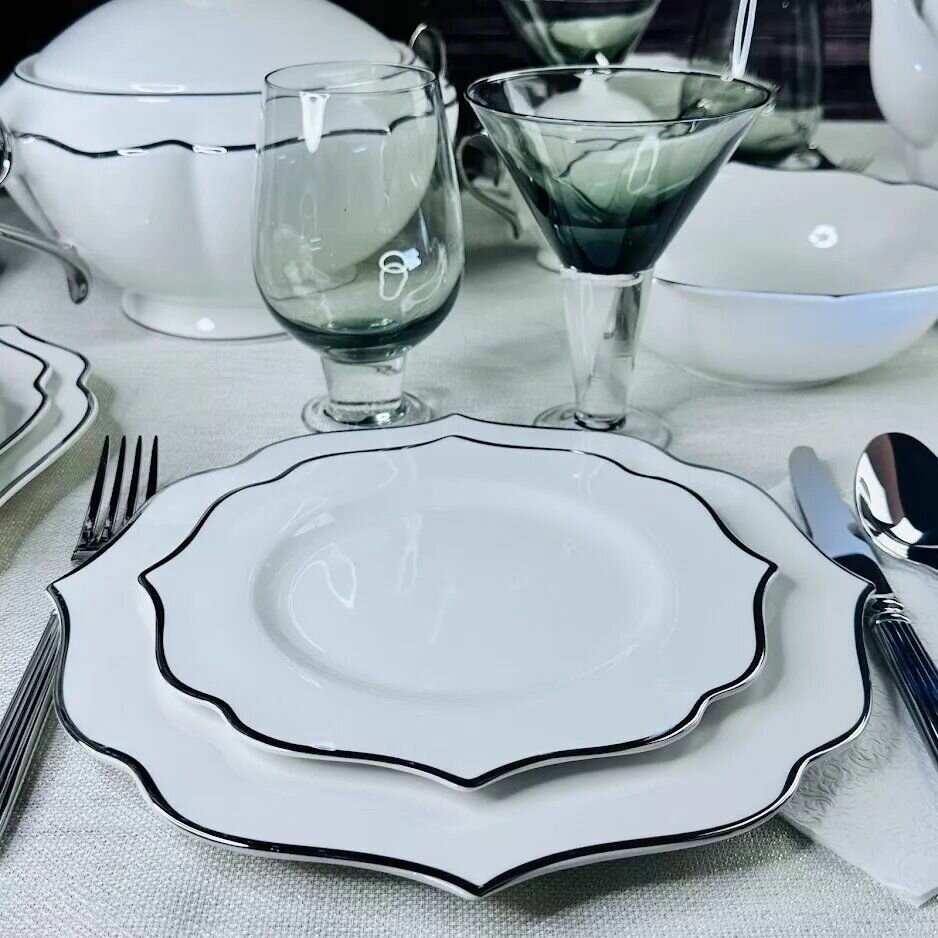 фото Тарелки белые Magnolia Silver, 20,5 - Набор тарелок 6 штук