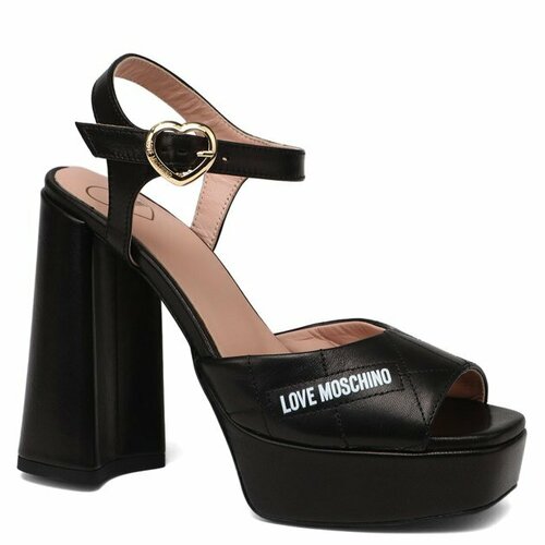 Босоножки LOVE MOSCHINO, размер 36, черный босоножки zara stiletto heel quilted insole оранжевый