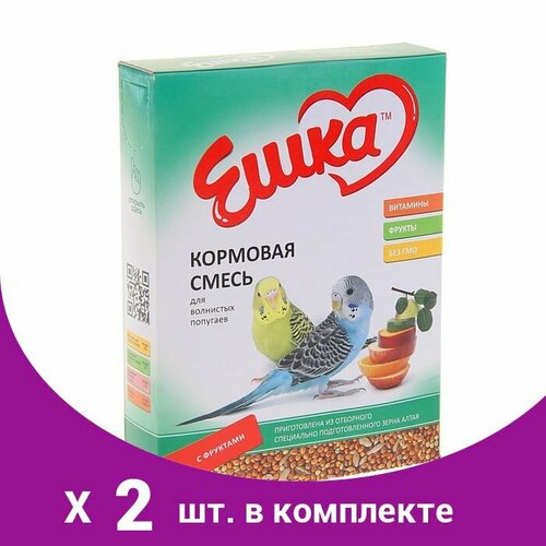 Корм Ешка для волнистых попугаев, с фруктами, 500 г (2 шт) happy jungle корм для волнистых попугаев 500 гр 2 шт