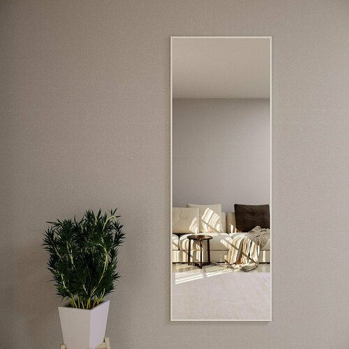 Зеркало настенное в алюминиевой раме Market-house , 180х60 см. Белое