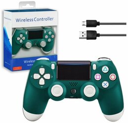 Беспроводной Bluetooth геймпад для PlayStation 4. Джойстик совместимый с PS4, PC и Mac, устройства Apple, устройства Android, зеленый
