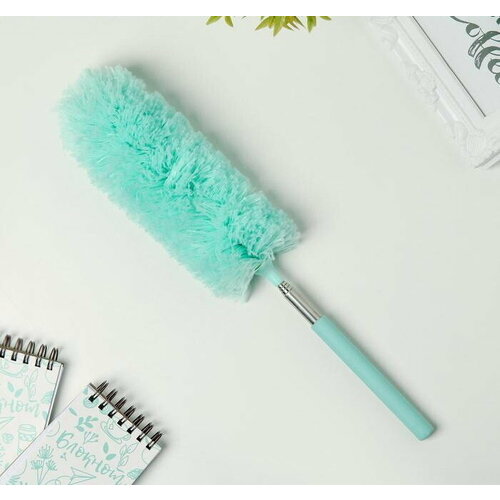 Раздвижная метелка пипидастр для удаления пыли сгибающаяся, длина в разложенном виде 88 см (Бирюзовый)