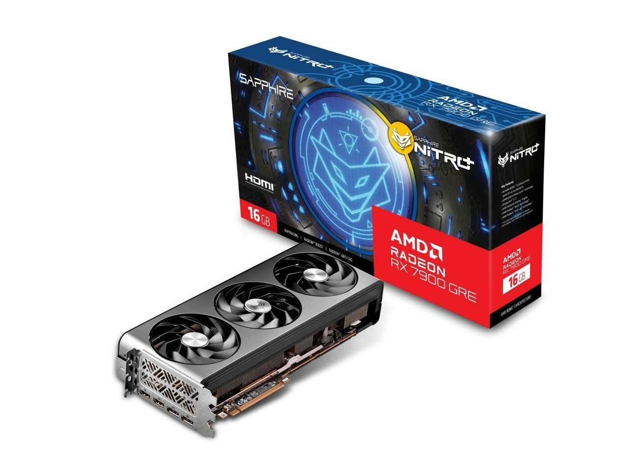 Видеокарта Sapphire PCI-E 4.0 NITRO+ RX 7900 GRE GAMING OC AMD Radeon RX 7900GRE 16Gb 256bit GDDR6 2052/18000 HDMIx2 DPx2 HDCP Ret