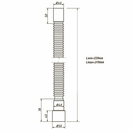 Труба гофрированная ORIO АС-1001, d=40 х 40/50 мм, L=220-370 мм (комплект из 12 шт)