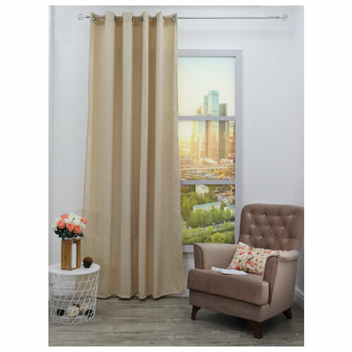 Штора портьерная на люверсах amore mio софт 180х260см молочная арт14080 7165₽