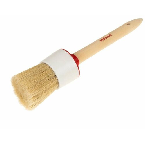 Кисть малярная круглая Mokke 50*50мм деревянная ручка, натуральная щетина 5шт