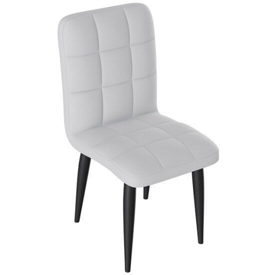 фото Стул обеденный трия Франк ДП 2-17 (конус) Черный матовый/Кожзам Белый