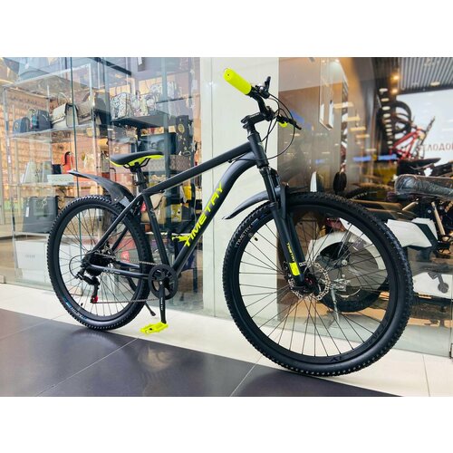 Велосипед горный скоростной TimeTry ТТ322 7s 275 дюймов взрослый мужской и женский для прогулки скоростной спортивный велик черныйжелтый 24990₽