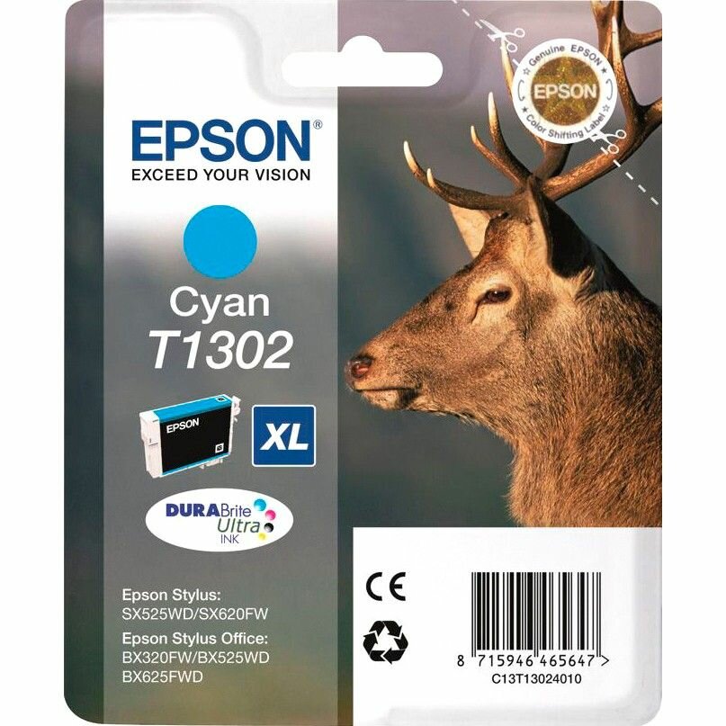 Картридж для струйного принтера EPSON T1302 Cyan (C13T13024012)