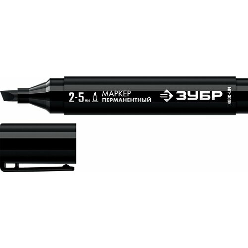 ЗУБР 2 - 5 мм, клиновидный, черный, перманентный маркер, Профессионал (06323-2)