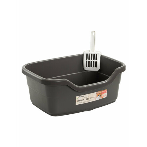 Туалет для кошек Лоток с высокими бортиками и совком 16 л темно-серый 3171₽