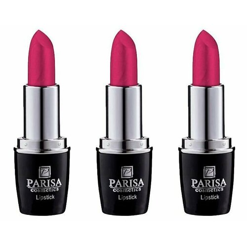 Parisa Cosmetics Помада для губ L-03, с касторовым маслом, тон № 01 Перламутровая фуксия, 3 шт бальзам для губ parisa cosmetics sos 16 мл