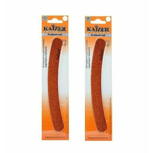 KAIZER Пилка профессиональная, 100/100, бумеранг, коричневая, для всех типов ногтей, 2 штуки/ kaizer пилка для всех типов ногтей 100 100 бумеранг коричневая