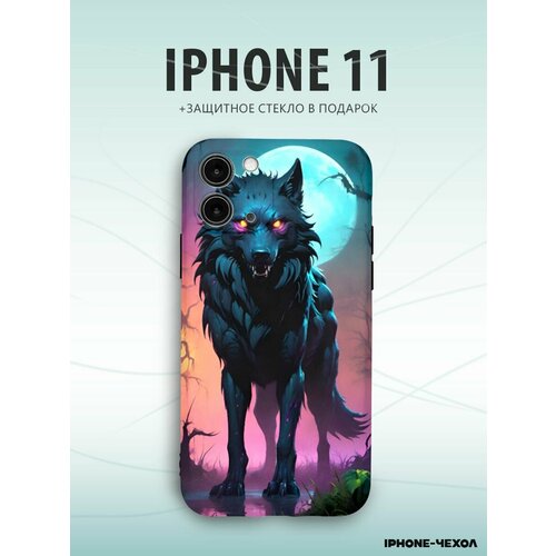 Чехол Iphone 11 волк луна