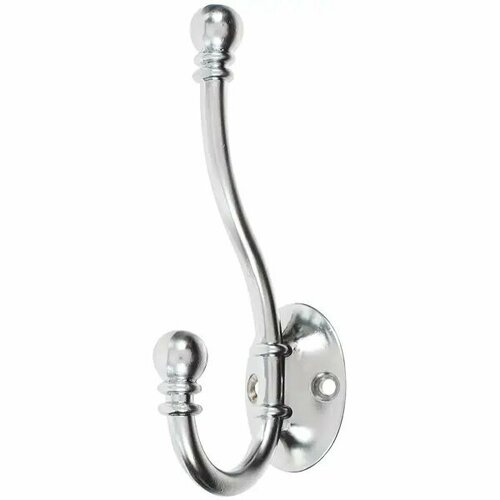 Крючок максимальная нагрузка 10 кг 130 мм сталь крепление на саморезы цвет матовый хром 896₽