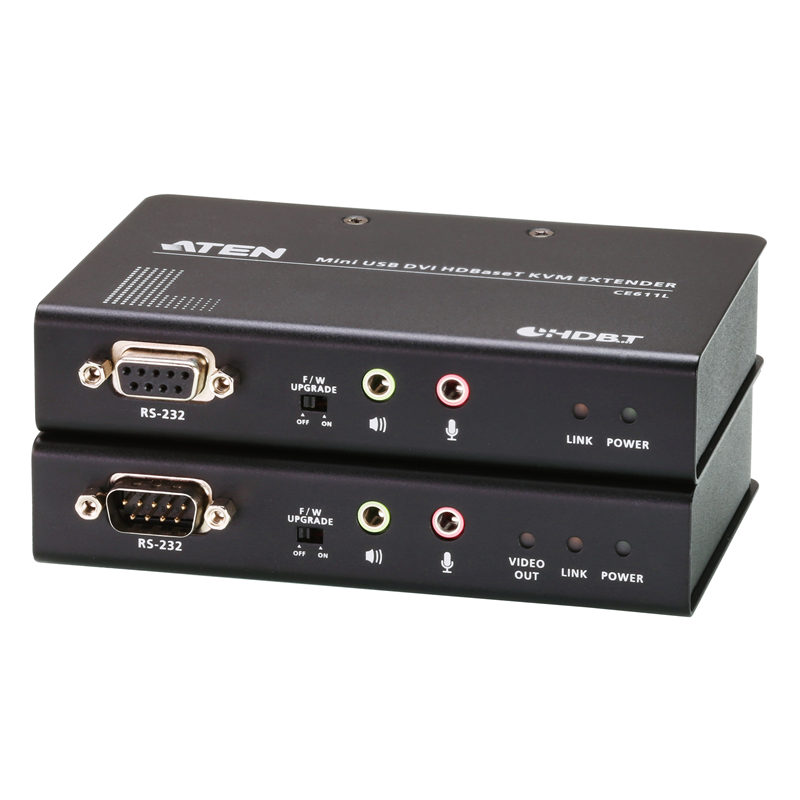 Мини USB DVI HDBaseT KVM удлинитель(1920x1200@100m)/ Mini USB DVI HDBaseT™ KVM Extender (1920 x 1200@100m)