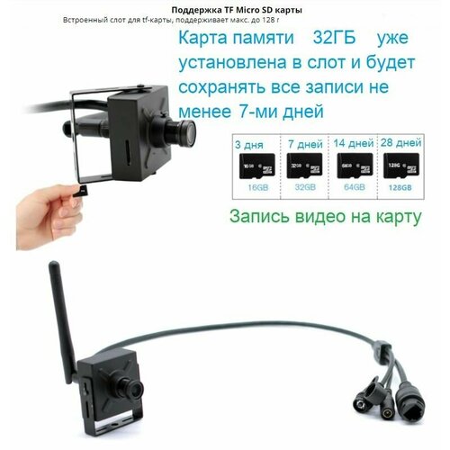 Комплект мини WiFi IP камера CamHi CamHipro Henrik 2MP 28MM 32GB 700000₽