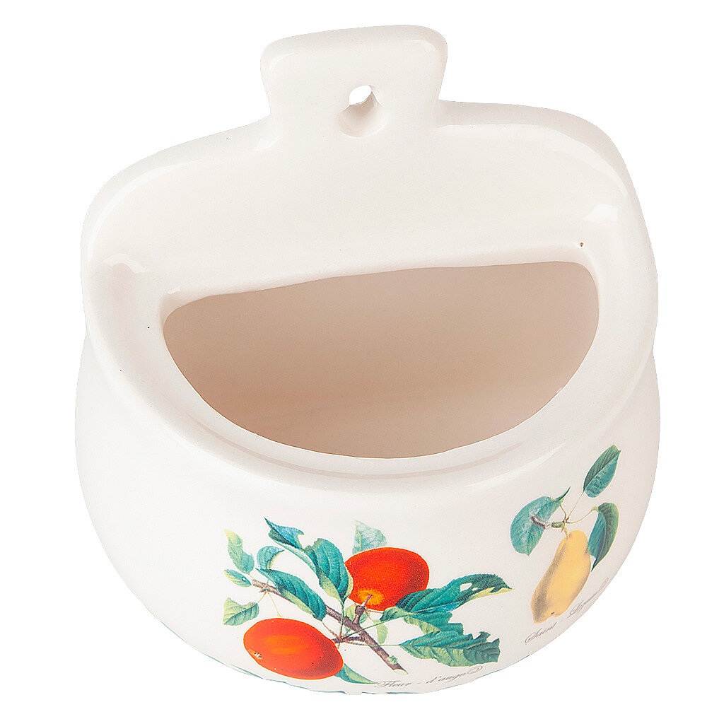 Солонка с крышкой настенная подвесная керамическая "Fruit Garden", 450 мл, Dolomite, подарочная коробка — фото 1