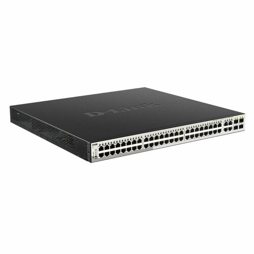 D-Link Коммутатор D-Link DGS-1210-52MP/F3A Настраиваемый L2 коммутатор с 48 портами 10/100/1000Base-T и 4 комбо-портами 100/1000Base-T/SFP (48 портов PoE 802.3af/at, PoE-бюджет 370 Вт) (645826) DGS-1210-52MP/F3A
