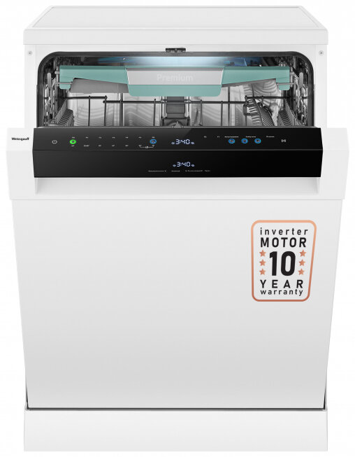 Посудомоечная машина с авто-открыванием и инвертором Weissgauff DW 6114 Inverter Touch AutoOpen White