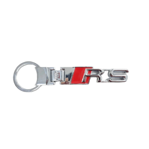 Брелок MGS-Tuning, глянцевая фактура, Audi, красный, серебряный