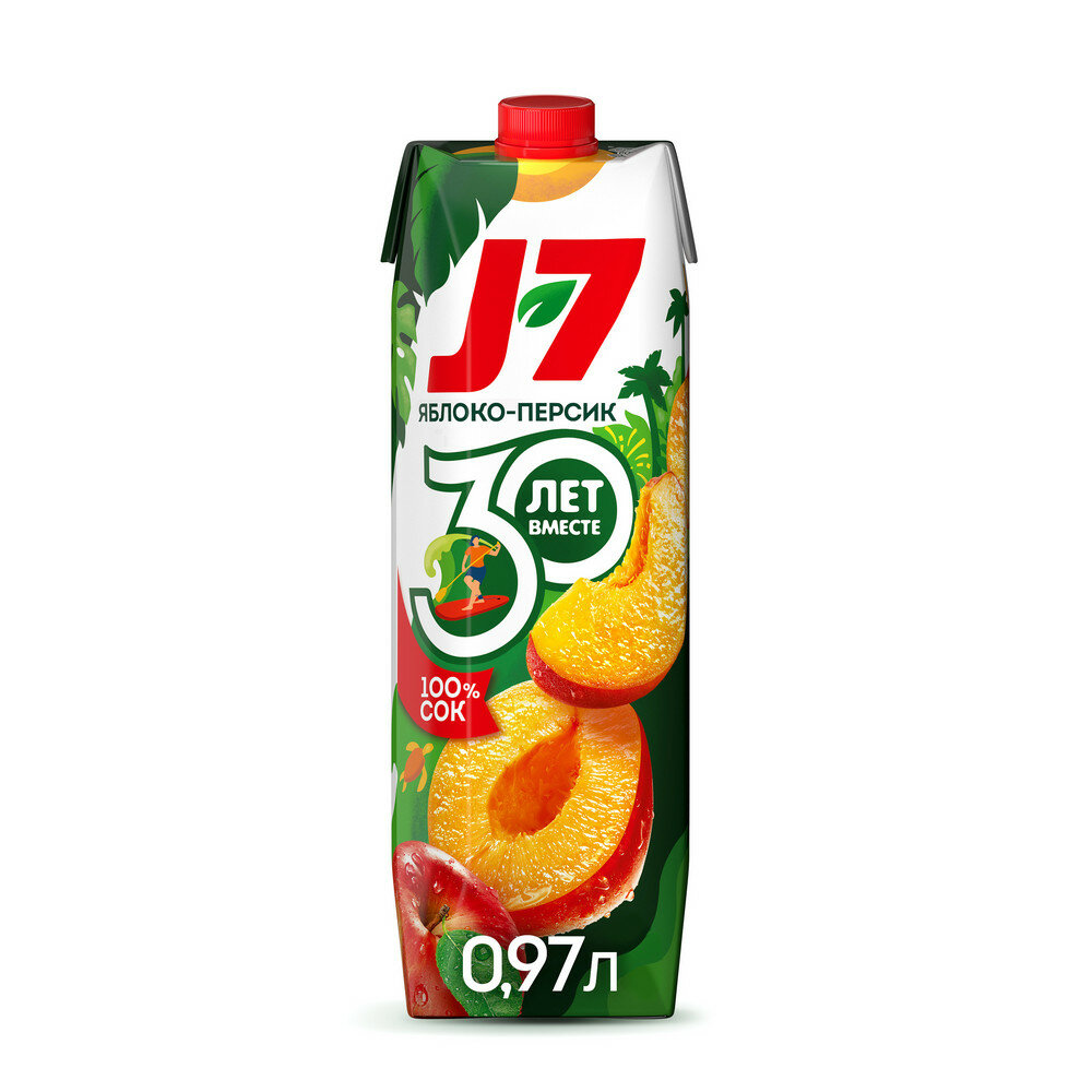 100% сок Яблоко-Персик J7 0,97л