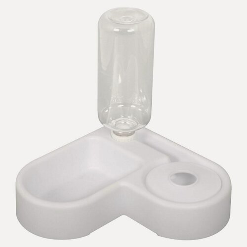 Изображение товара Миска двойная с автопоилкой для домашних питомцев. Объем 300 мл. NEW