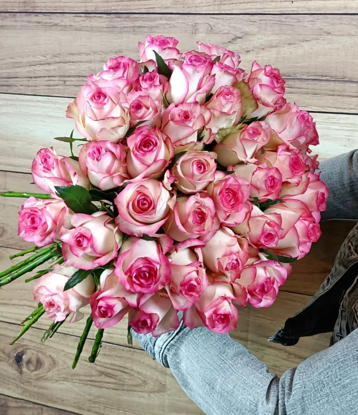 Премиум букет розовых роз 51 шт, цветы премиум, шикарный, красивый букет цветов, роза.