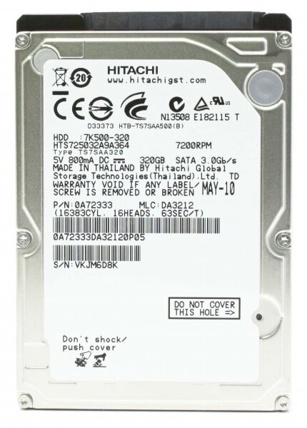 Жесткий диск Hitachi HTE725032A9A364 320Gb 7200 SATAII 2,5" HDD