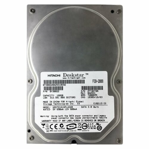 Жесткий диск Hitachi HDS721616PLA320 160Gb SATAII 3,5