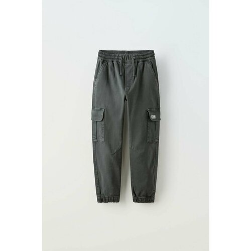 Брюки Zara, размер 13-14 years (164 cm), серый брюки джоггеры gulliver карманы размер 116 фуксия