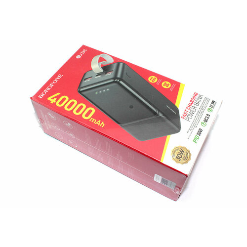 Внешний аккумулятор Powerbank Borofone BJ33C Creed 40000mAh, черный внешний аккумулятор red line rp 66 40000mah black