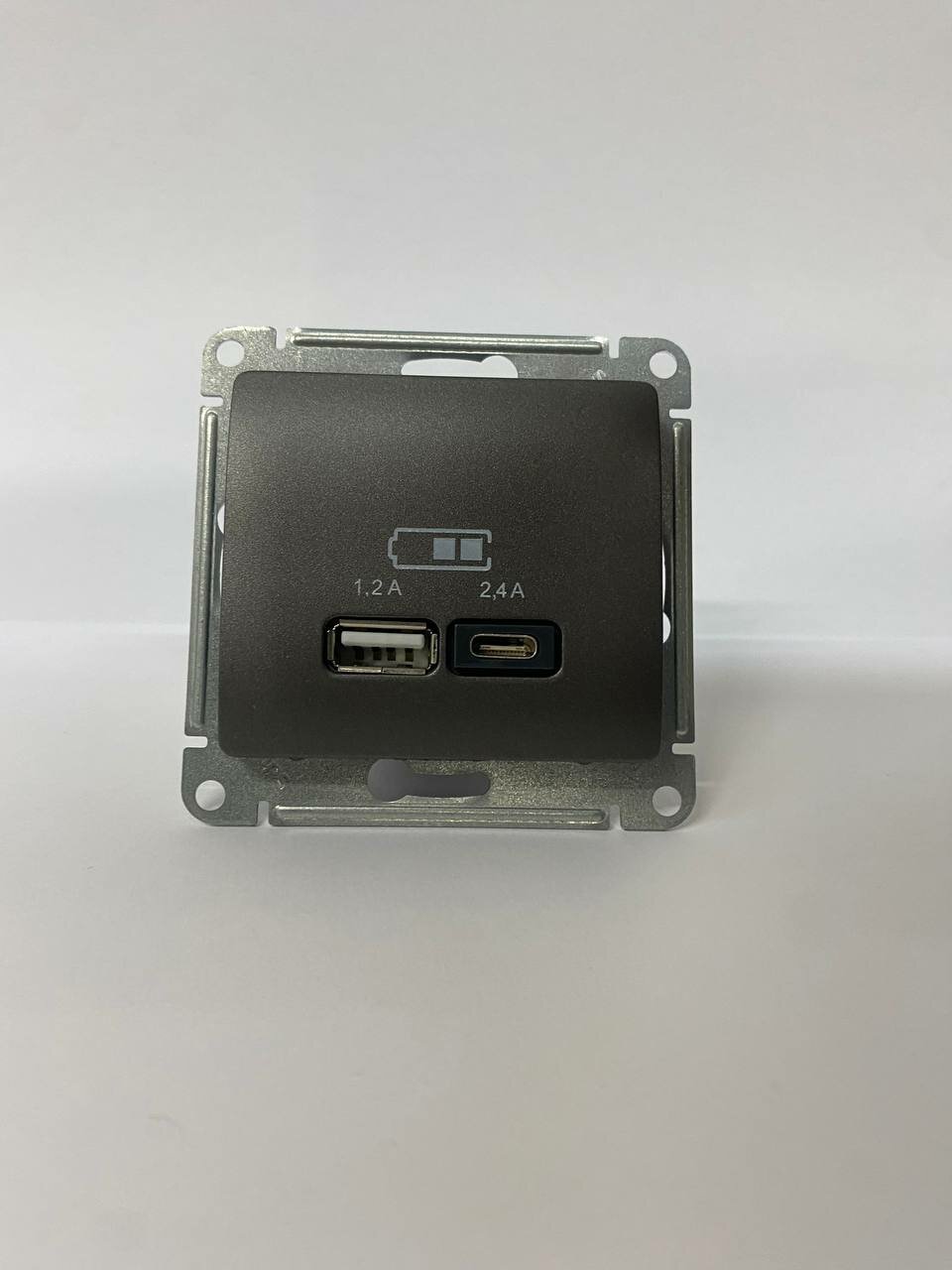 Розетка USB A+С встраиваемая Schneider Electric Glossa цвет графит - фото №5