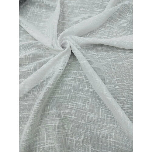 Тюль Viva текстиль пол лен, с утяжелителем, высота 3 м, на отрез от 1 метра, без пошива и шторной ленты