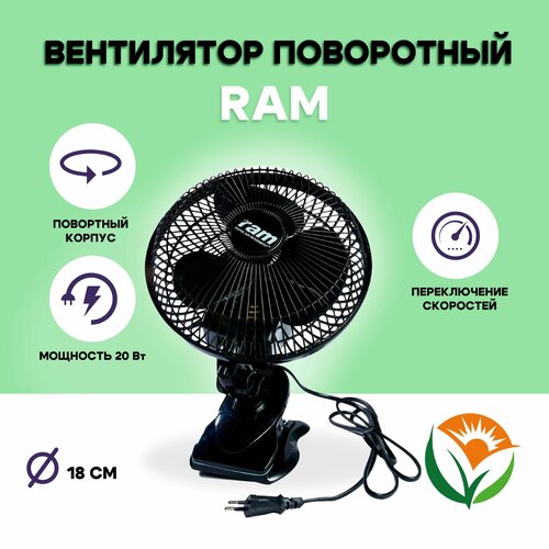 Вентилятор на клипсе поворотный RAM 180mm 478000₽
