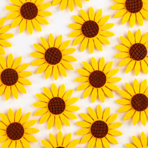 Декор из фетра на клеевой основе набор 20 шт размер 1 шт 6 6 см цвет жёлтый 446₽