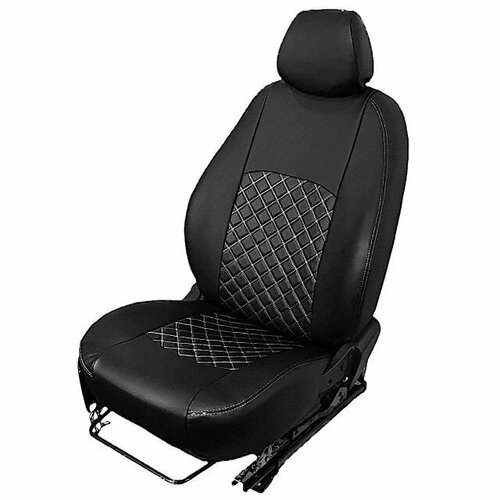 Комплект чехлов на весь салон для ВАЗ - Калина экокожа ромб цвет черныйбелый 4989₽