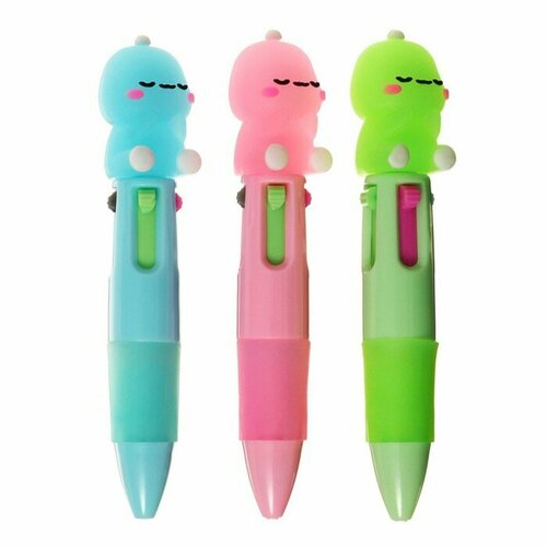 Ручка шариковая автоматическая 4-х цветная мини Дракон микс 326₽