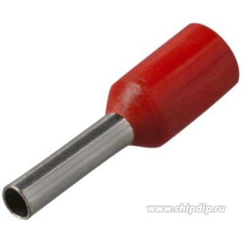 172RH, Наконечник штыревой втулочный изолированный красный 1,5 мм²